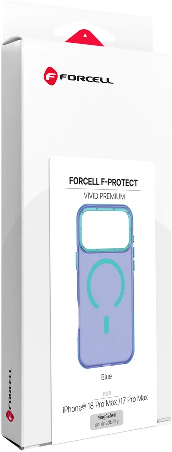 Dėklas iPhone 18 Pro Max / 17 Pro Max Forcell F-Protect Vivid Premium, suderinamas su MagSafe, mėlynas