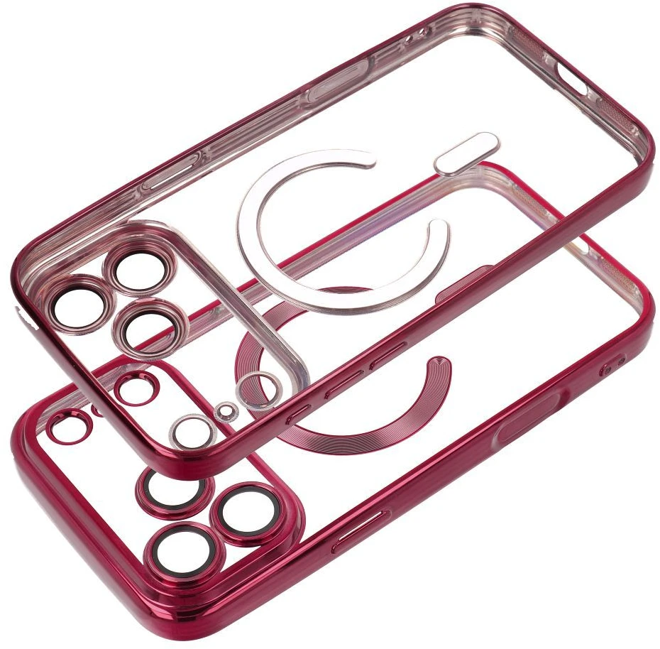 Oem dėklas iPhone 18 Pro Max / 17 Pro Max su Electro Mag dangteliu, suderinamas su MagSafe, bordo spalvos