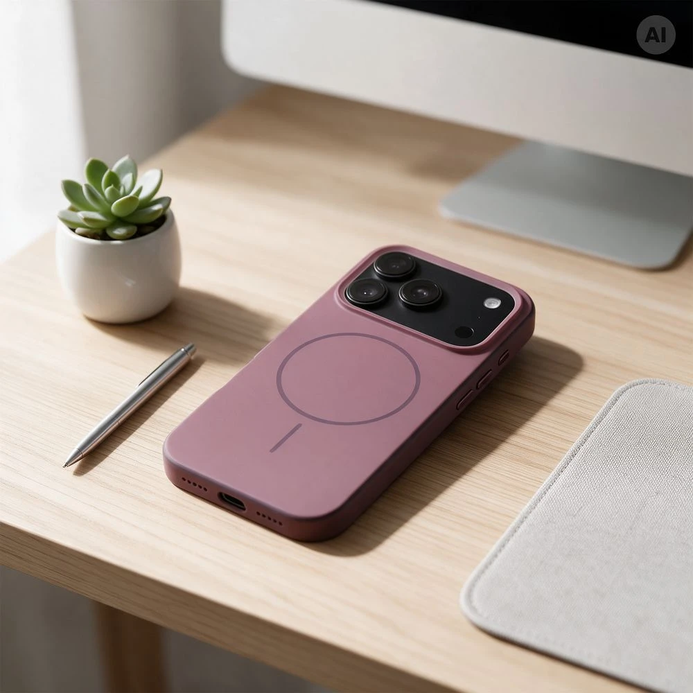 Dėklas iPhone 18 Pro Max / 17 Pro Max Forcell F-Protect Chromatic Premium, suderinamas su MagSafe, tamsiai vyšninės spalvos