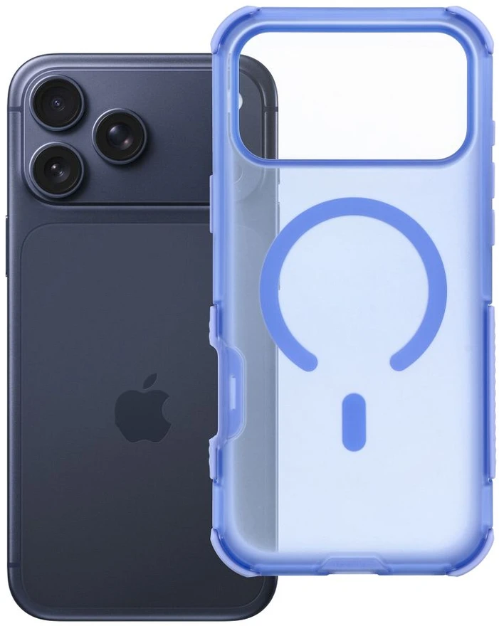 Dėklas „Korpusas iPhone 18 Pro Max / 17 Pro Max Forcell F-Protect BumperX Premium, suderinamas su MagSafe, šviesiai mėlynas“