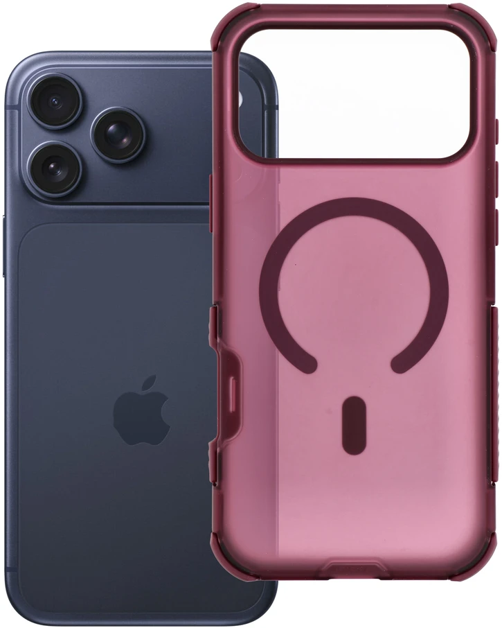 „iPhone 18 Pro Max / 17 Pro Max dėklas Forcell F-Protect BumperX Premium, suderinamas su MagSafe, tamsios vyšnios spalvos“