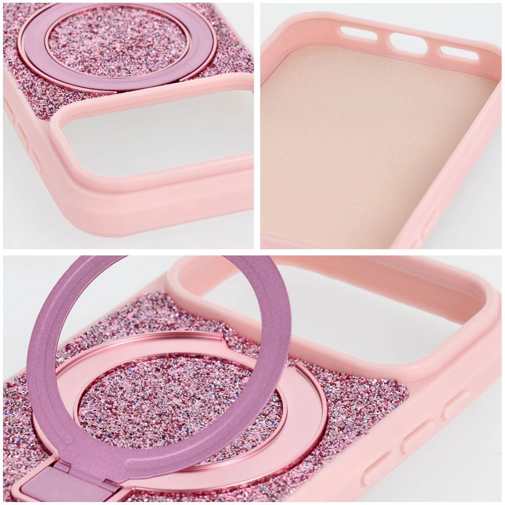 Dėklas Oem Case for iPhone 18 Pro Max / 17 Pro Max Quartz Circle Stand Mag Cover pink