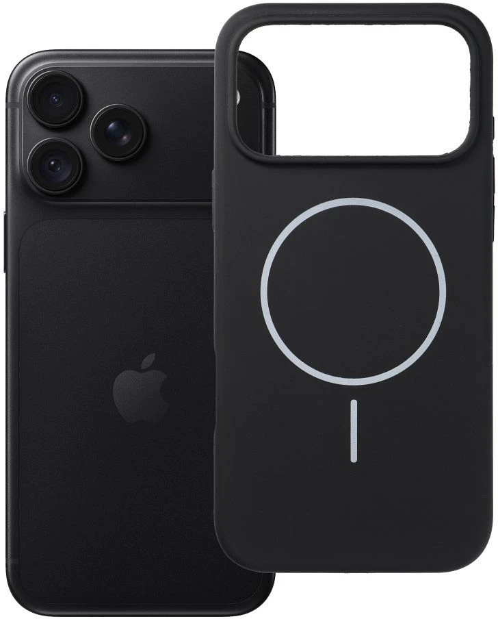 Dėklas Oem Case for iPhone 18 Pro Max / 17 Pro Max Silicone 2mm (big hole) compatible with MagSafe juodas