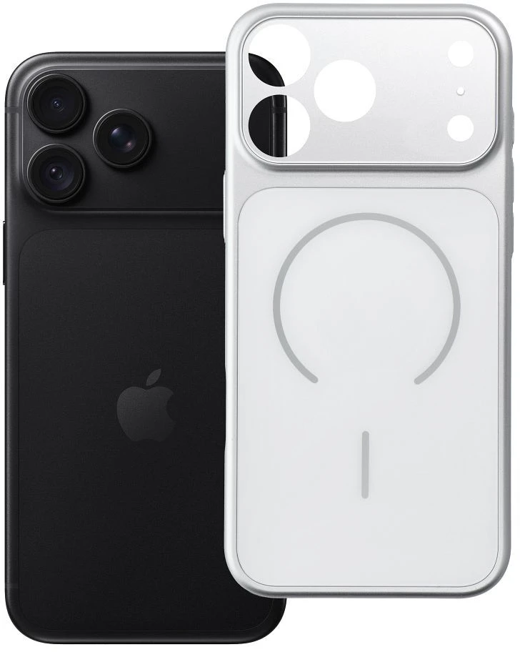 Oem dėklas iPhone 18 Pro Max / 17 Pro Max, suderinamas su MagSafe, sidabrinis