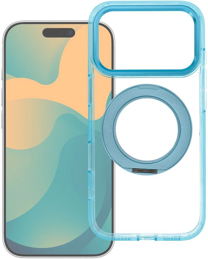 Dėklas Oem Case for iPhone 18 Pro Max / 17 Pro Max Frame Circle Stand compatible with MagSafe light mėlynas