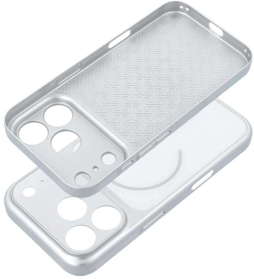 Oem dėklas iPhone 18 Pro Max / 17 Pro Max, suderinamas su MagSafe, sidabrinis
