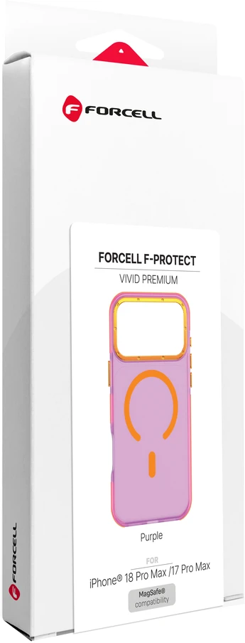 Dėklas iPhone 18 Pro Max / 17 Pro Max Forcell F-Protect Vivid Premium, suderinamas su MagSafe, violetinė