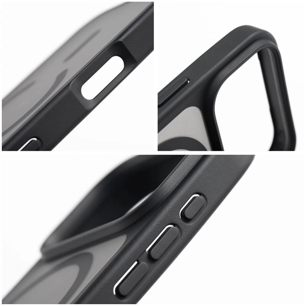 Case for iPhone 18 Pro Max / 17 Pro Max Forcell F-Protect Smoke Hybrid Premium Lite compatible with MagSafe juodas