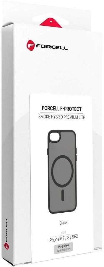 Dėklas iPhone 7 / 8 / SE2 Forcell F-Protect Smoke Hybrid Premium Lite, suderinamas su MagSafe, juodas