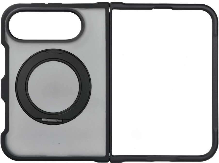 Case for iPhone Duo Forcell F-Protect 4sD-i Smoke Hybrid Kickstand Premium compatible with MagSafe juodas