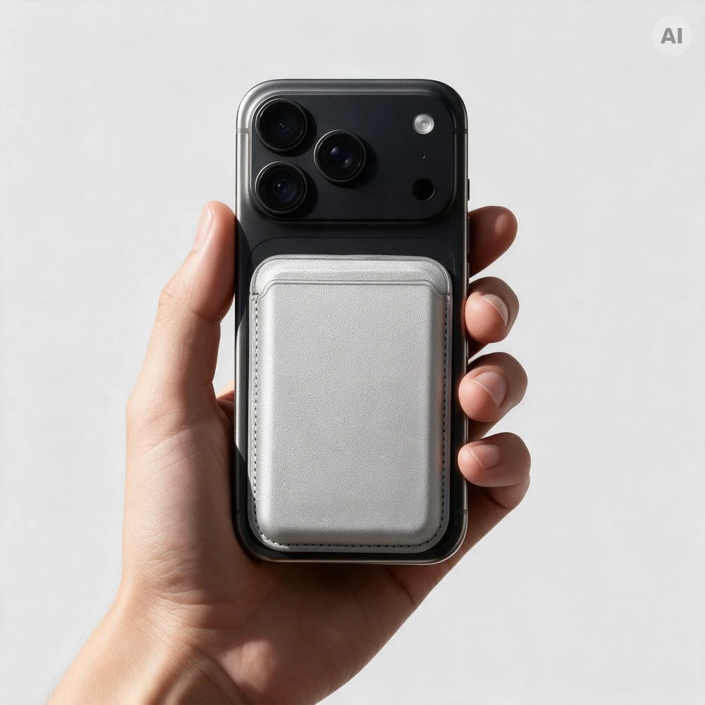 Oem Magnetic Card Holder compatible with MagSafe MagWallet sidabrinis