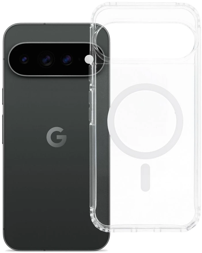 Pixel 9 Pro XL / 10 Pro XL / 11 Pro XL dėklas Forcell F-Protect Clear Hybrid Premium, suderinamas su MagSafe, skaidrus