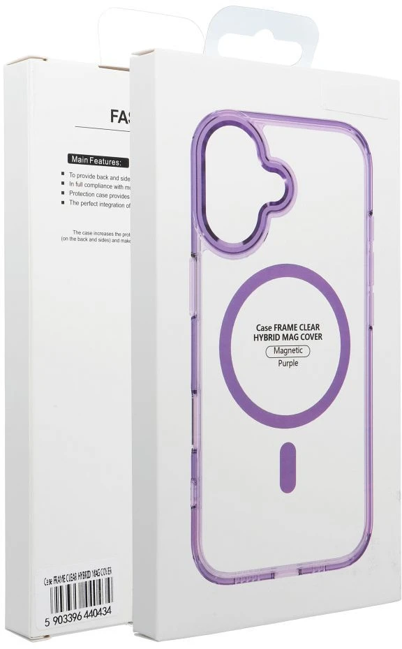 Oem Dėklas na Samsung A07 / A08 Frame Clear Hybrid Mag Cover zgodny su MagSafe violetinė