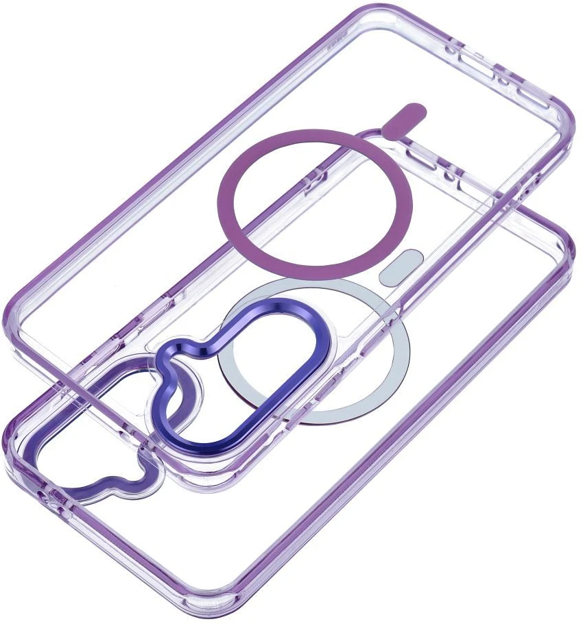 Oem Dėklas na Samsung A07 / A08 Frame Clear Hybrid Mag Cover zgodny su MagSafe violetinė