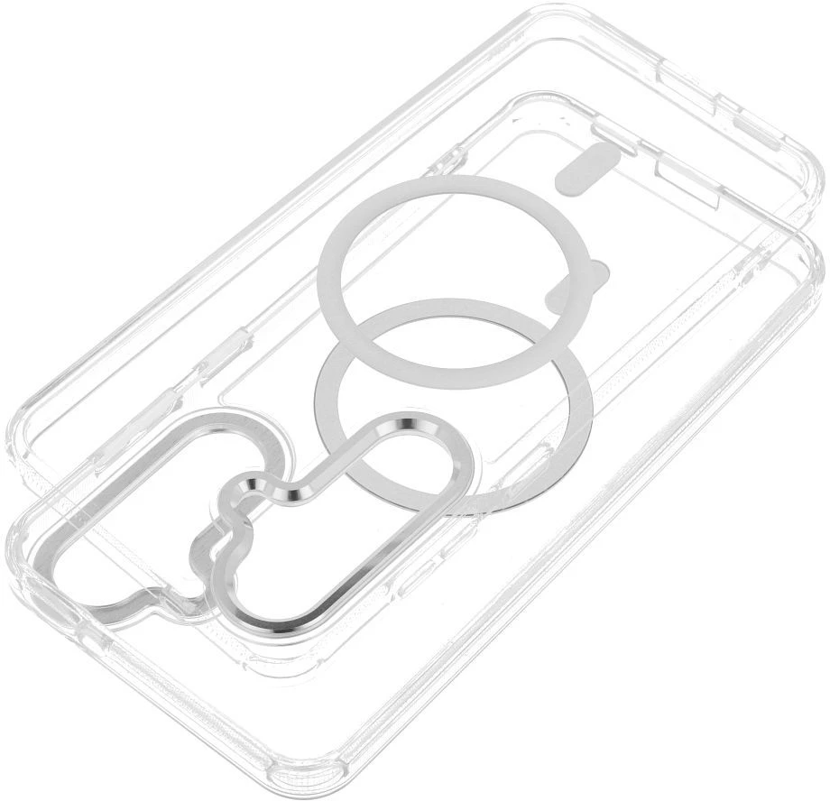 Oem Dėklas na Samsung A07 / A08 Frame Clear Hybrid Mag Cover zgodny su MagSafe transparentne