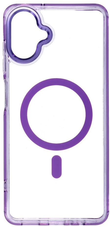 Oem Dėklas Samsung A07 / A08 Frame Clear Hybrid Mag Cover suderinamas su MagSafe violetinė