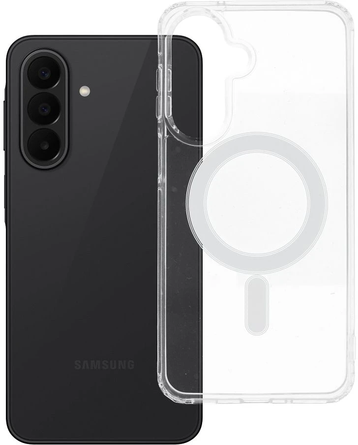 Dėklas Oem „Samsung A27 Clear Mag Cover“ (STR) dėklai yra patogūs skaidrūs „MagSafe“ dėklai.