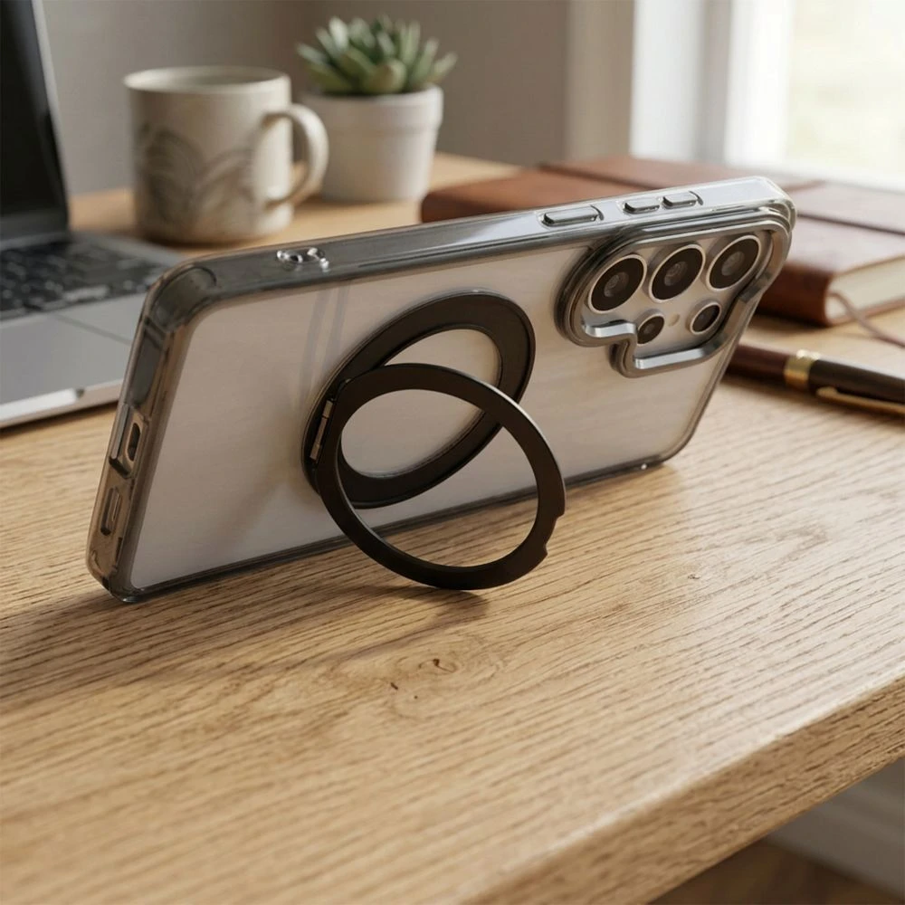 Oem Dėklas na Samsung A27 Frame Circle Stand zgodne su MagSafe juoda
