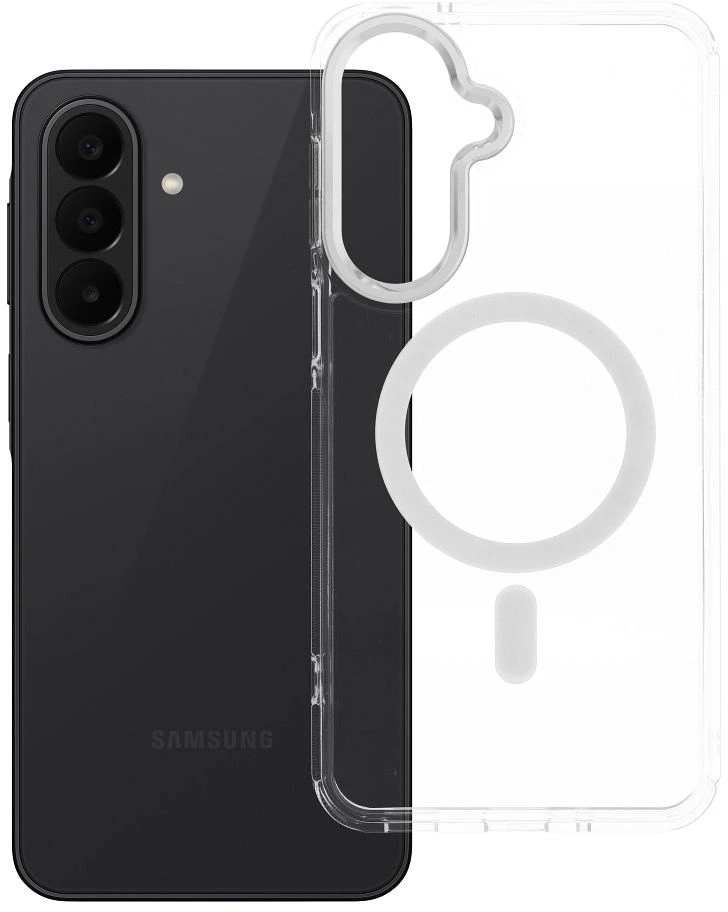 Oem Dėklas na Samsung A27 Frame Clear Hybrid Mag Cover suderinamas su MagSafe skaidriu