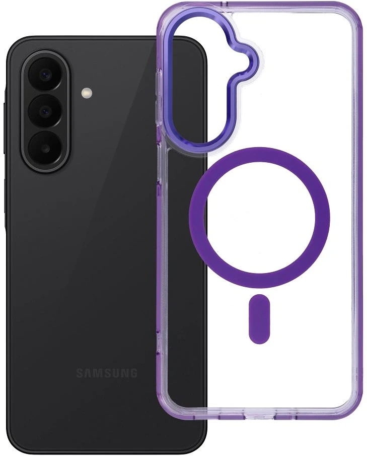 Oem Dėklas na Samsung A27 Frame Clear Hybrid Mag Cover zgodny su MagSafe violetinė