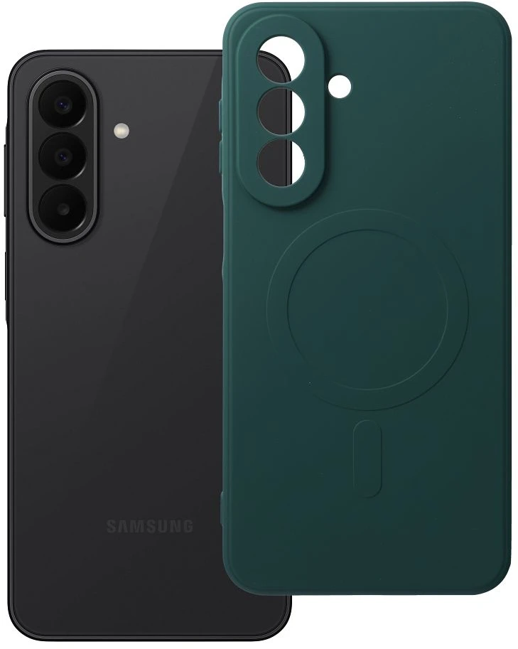 Oem Dėklas na Samsung A27 Silicone Mag Cover zgodne su MagSafe (camera protection) žalia