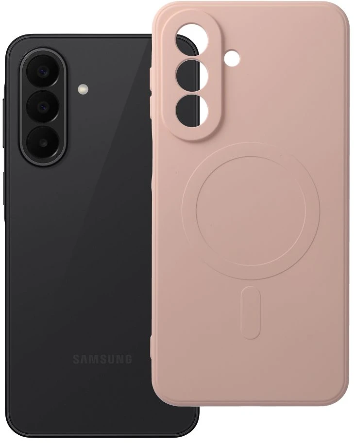 Oem Dėklas na Samsung A27 Silicone Mag Cover zgodne su MagSafe (camera protection) rožinė