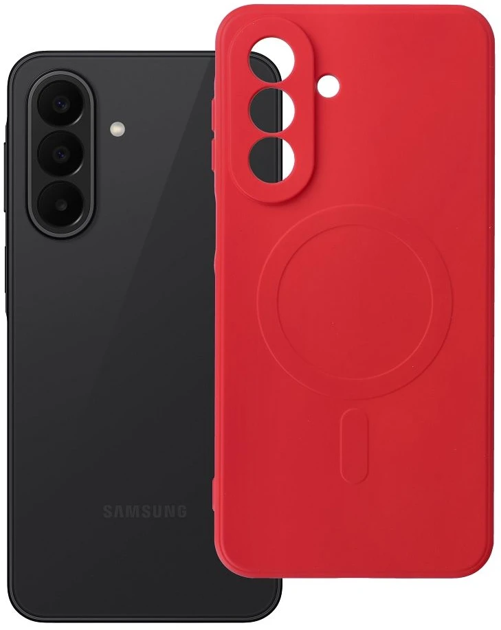 Oem Dėklas na Samsung A27 Silicone Mag Cover zgodne su MagSafe (camera protection) raudona