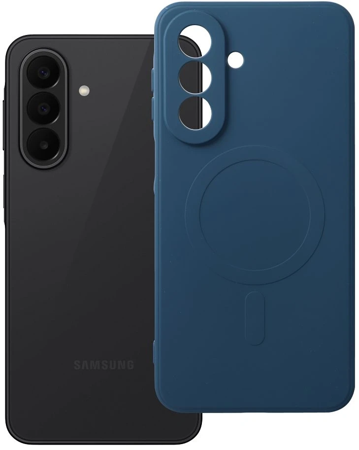 Oem Dėklas na Samsung A27 Silicone Mag Cover zgodne su MagSafe (camera protection) mėlyna