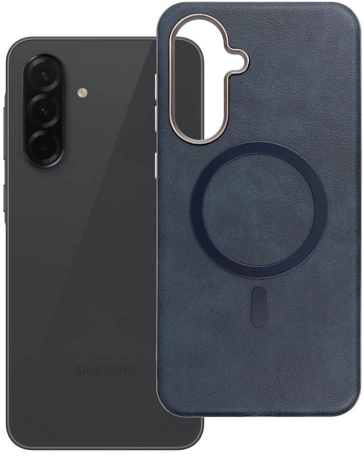 Oem GENTLEMAN MAG COVER dėklas suderinamas su MagSafe skirtas Samsung Galaxy A36 mėlynos spalvos
