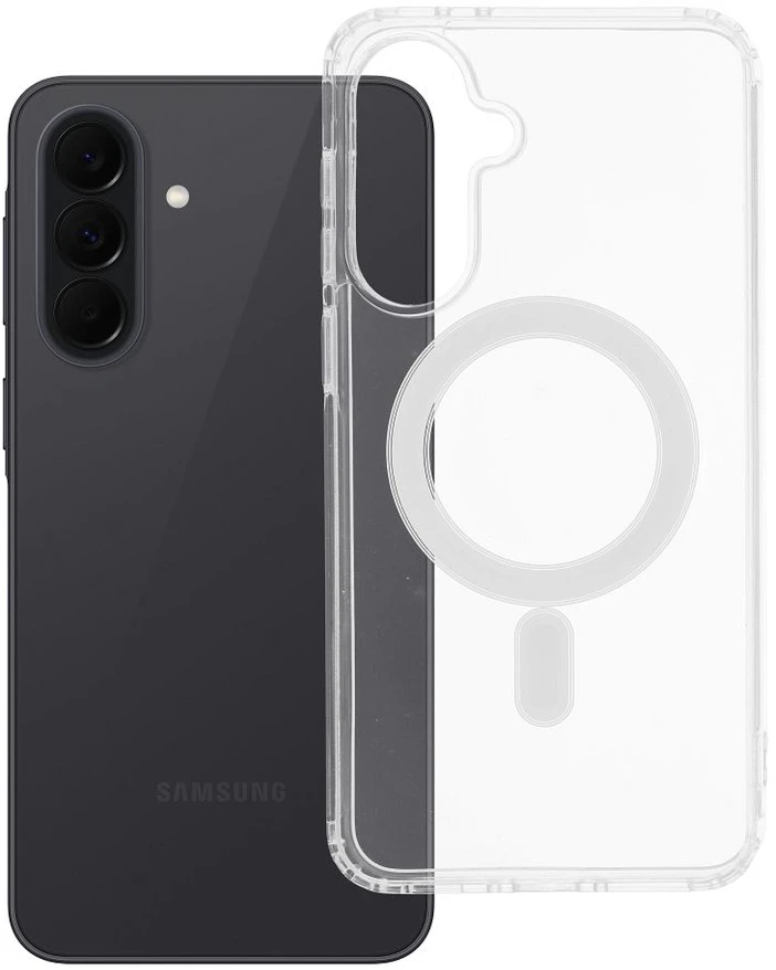 Dėklas Oem 4Kom SKAIDRUS MAG DANGTELIS (VIDUTINIS), suderinamas su „MagSafe“, skirtas SAMSUNG A37, skaidrus