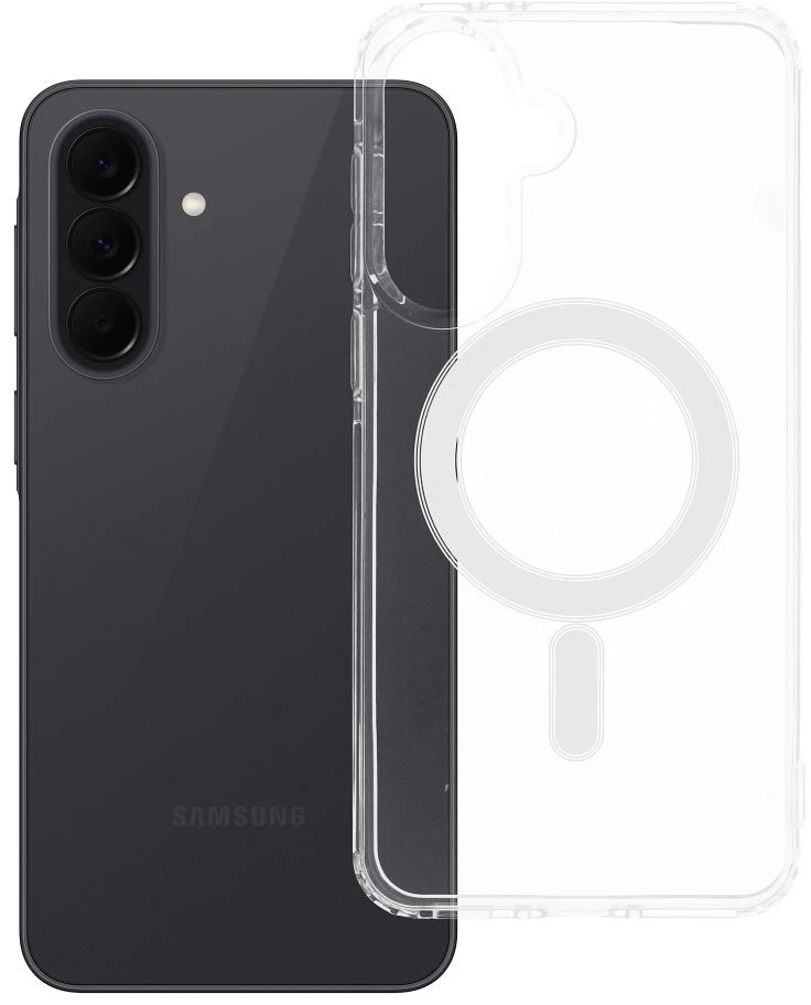 Dėklas Oem „Samsung A37 Clear Mag Cover“ (Str) dėklai yra patogūs skaidrūs „MagSafe“ dėklai.