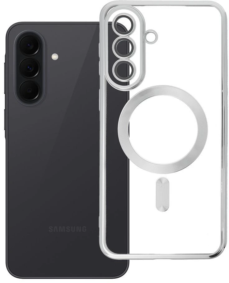 Oem Dėklas na Samsung A37 Electro Mag Cover zgodne su MagSafe Sidabrinė