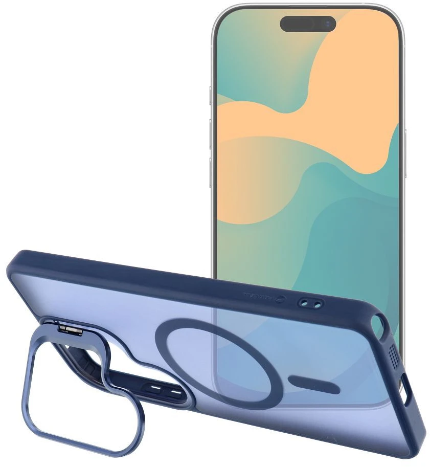 Dėklas na Samsung A37 Forcell F-Protect Shadow Stand Premium zgodne su MagSafe tamsiai mėlyna 0INT