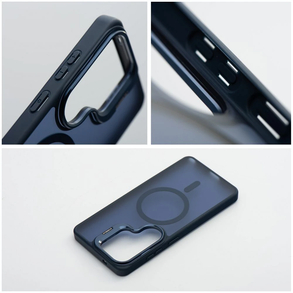 Dėklas na Samsung A37 Forcell F-Protect Shadow Stand Premium zgodne su MagSafe tamsiai mėlyna 0INT