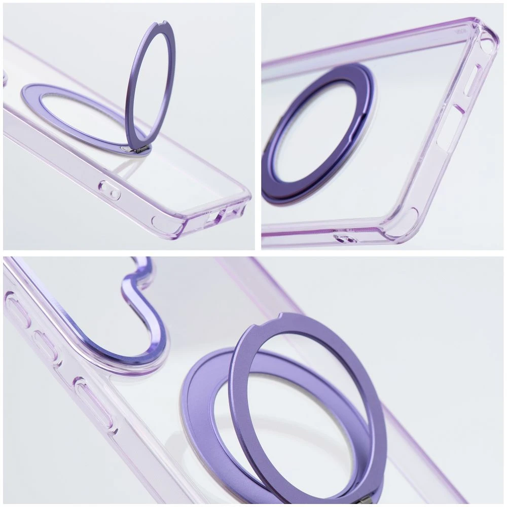 Oem Dėklas na Samsung A37 Frame Circle Stand zgodne su MagSafe violetinė