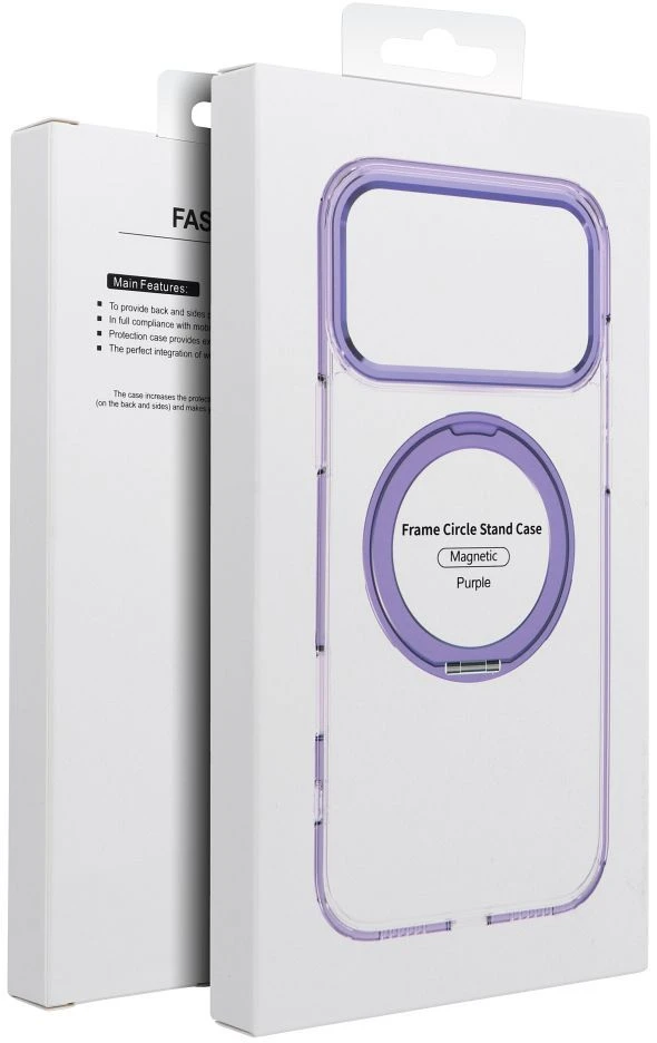 Oem Dėklas na Samsung A37 Frame Circle Stand zgodne su MagSafe violetinė