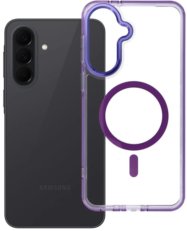 Oem Dėklas na Samsung A37 Frame Cleear Hybrid Mag Cover zgodny su MagSafe violetinė