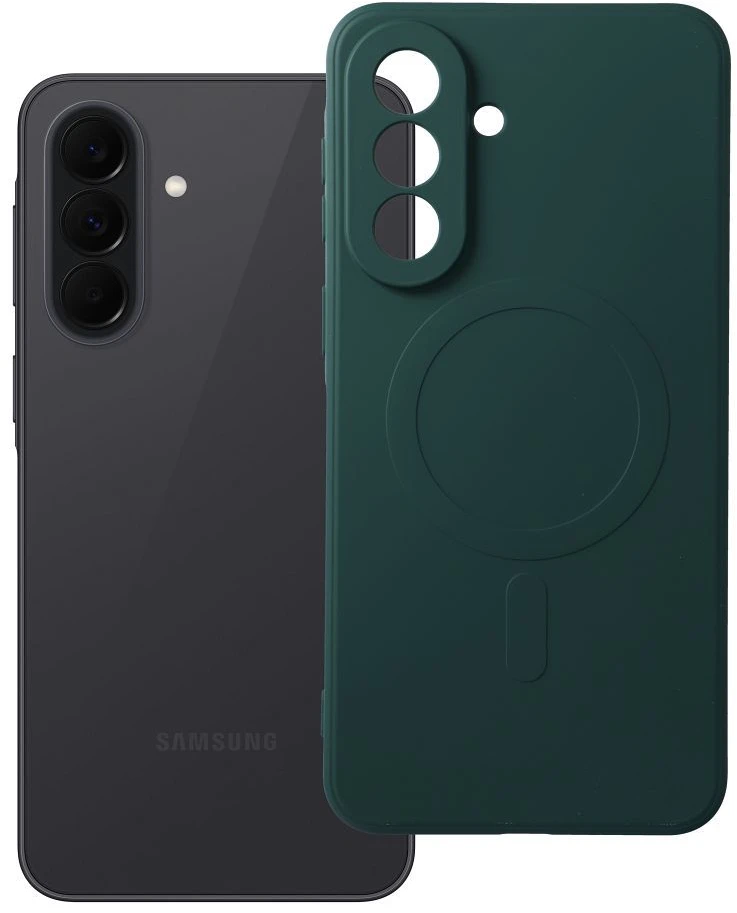 Oem Dėklas na Samsung A37 Silicone Mag Cover zgodne su MagSafe (camera protection) žalia