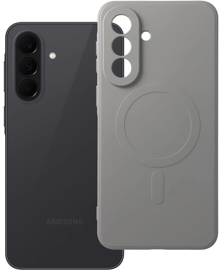 Oem Dėklas na Samsung A37 Silicone Mag Cover zgodne su MagSafe (camera protection) tytanowo pilka