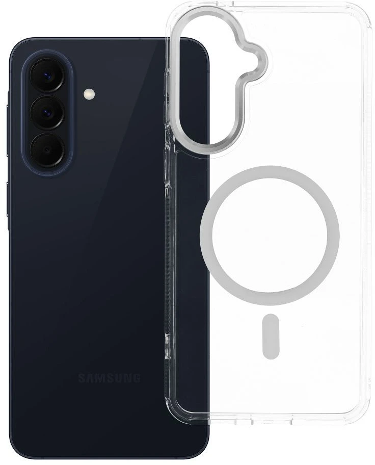 Oem Dėklas na Samsung A57 Frame Clear Hybrid Mag Cover suderinamas su MagSafe skaidriu