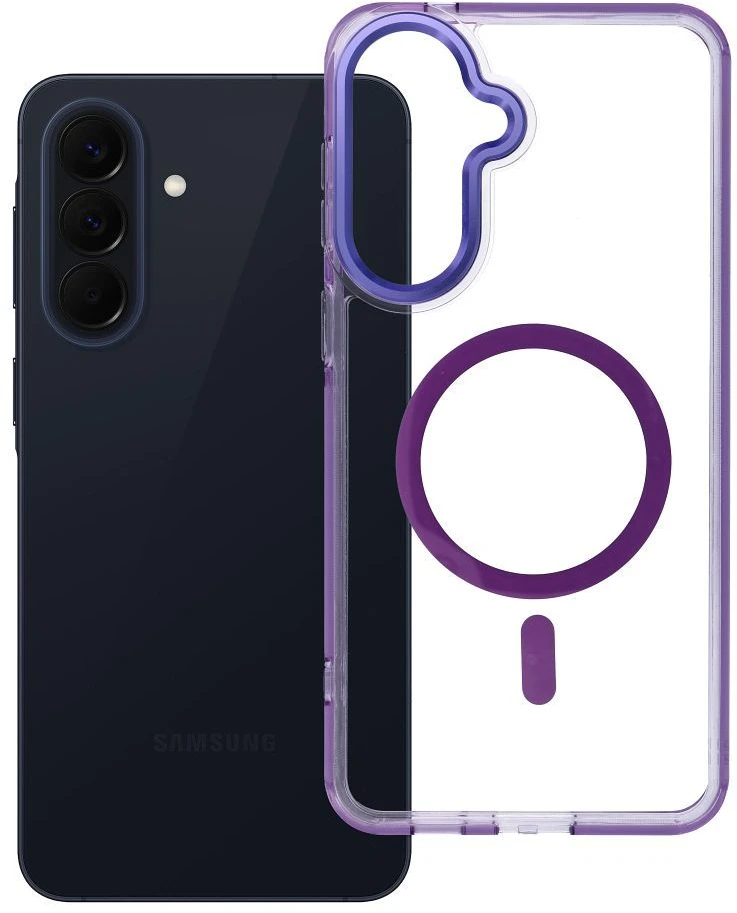 Oem Dėklas na Samsung A57 Frame Clear Hybrid Mag Cover zgodny su MagSafe violetinė