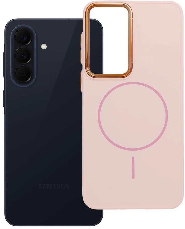 Oem Dėklas na Samsung A57 Frame Mag Cover suderinamas su MagSafe pudra rožine spalva