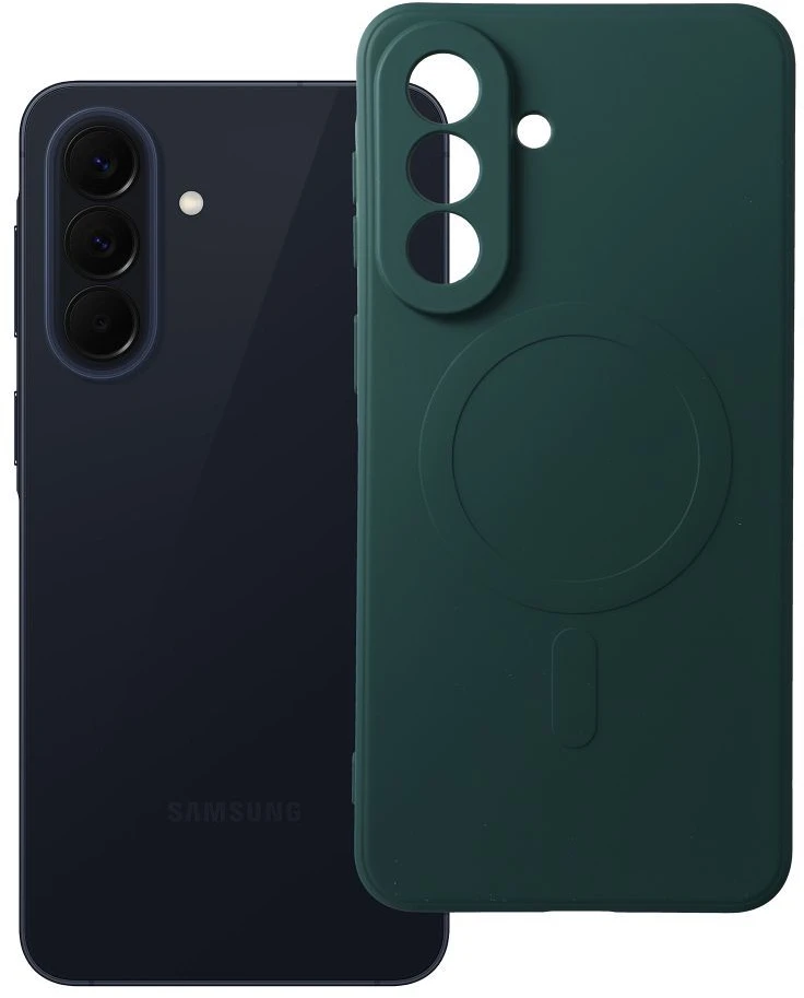 Oem Dėklas na Samsung A57 Silicone Mag Cover zgodne su MagSafe (camera protection) žalia