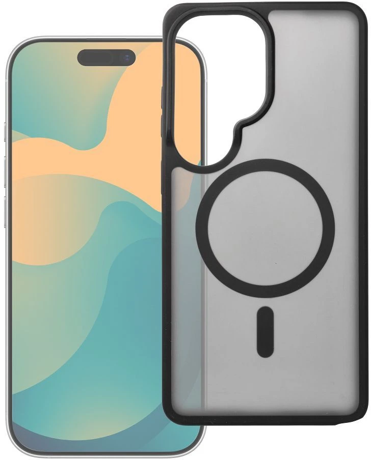 Dėklas na Samsung S24 / S25 Forcell F-Protect Smoke Hybrid Premium Lite zgodne su MagSafe juoda 0INT