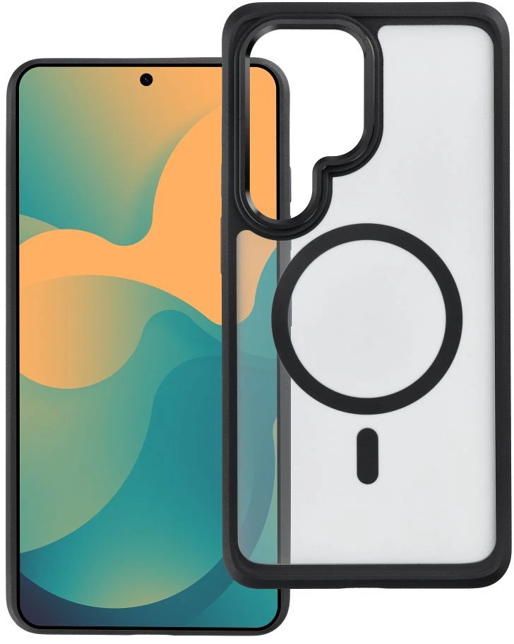 Dėklas na Samsung S24 / S25 Forcell F-Protect Smoke Hybrid Premium Lite zgodne su MagSafe juoda 0INT