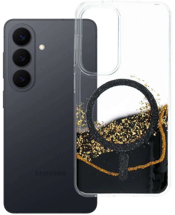 Oem Dėklas na Samsung S24 / S25 Golden zgodne su MagSafe juoda