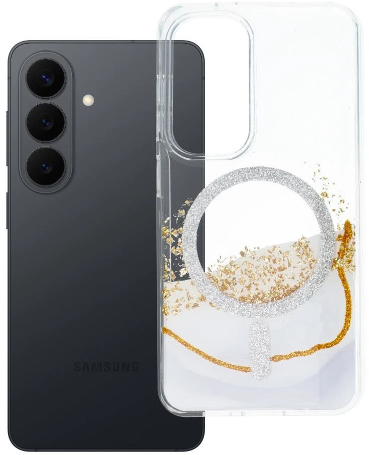 Oem Dėklas na Samsung S24 / S25 Golden zgodne su MagSafe balta