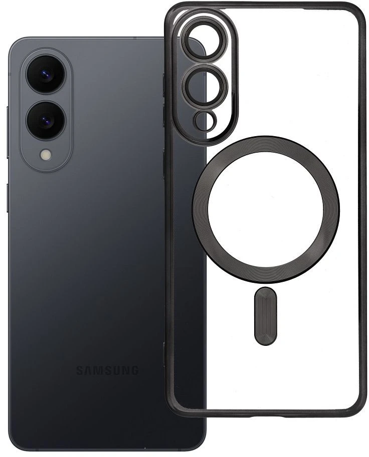 Oem ELECTRO MAG COVER dėklas suderinamas su MagSafe skirtas Samsung Galaxy S25 Edge juodos spalvos
