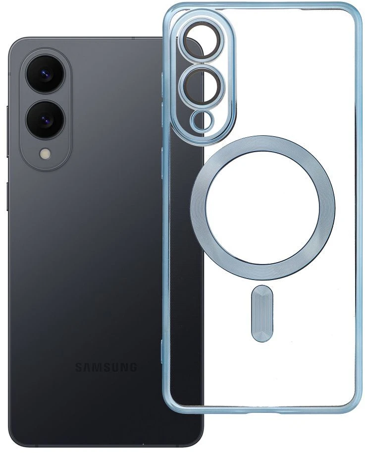 Oem ELECTRO MAG COVER dėklas suderinamas su MagSafe skirtas Samsung Galaxy S25 Edge mėlynas