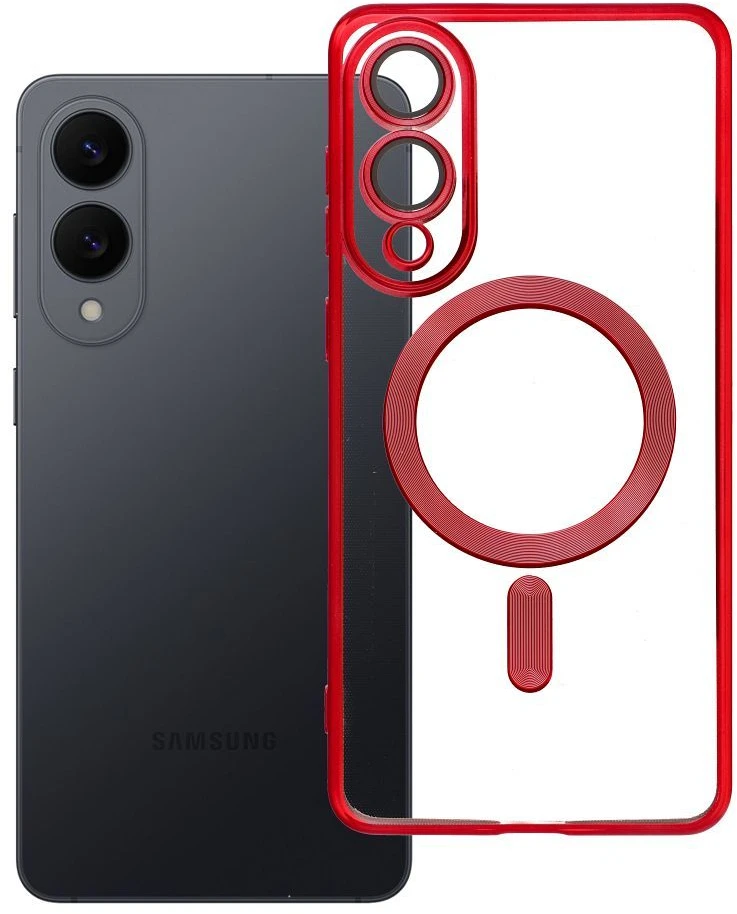Oem ELECTRO MAG COVER dėklas suderinamas su MagSafe skirtas Samsung Galaxy S25 Edge red